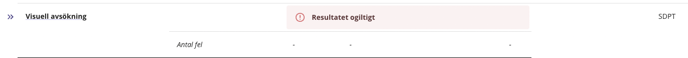 Resultatet ogiltigt